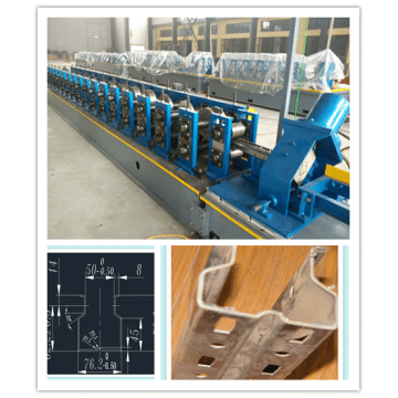 Storage rack roll forming machine with punching